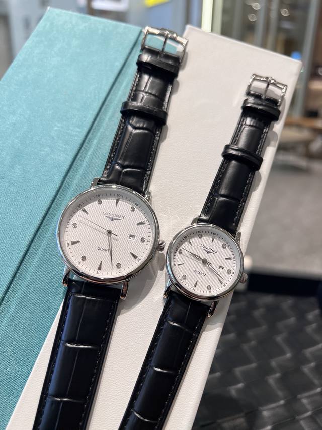 Latest Longines Platinum Couple Watches, Original Imported Quartz Movement, Temp