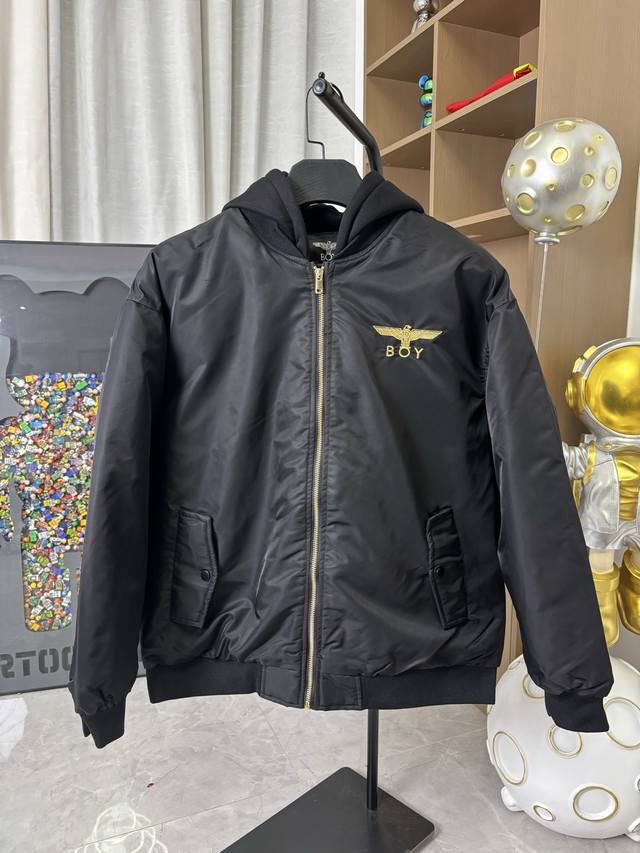 Style Number: Dc261# DDD Boy Gold Foil Logo Eagle Pattern Letter Print Zipper B