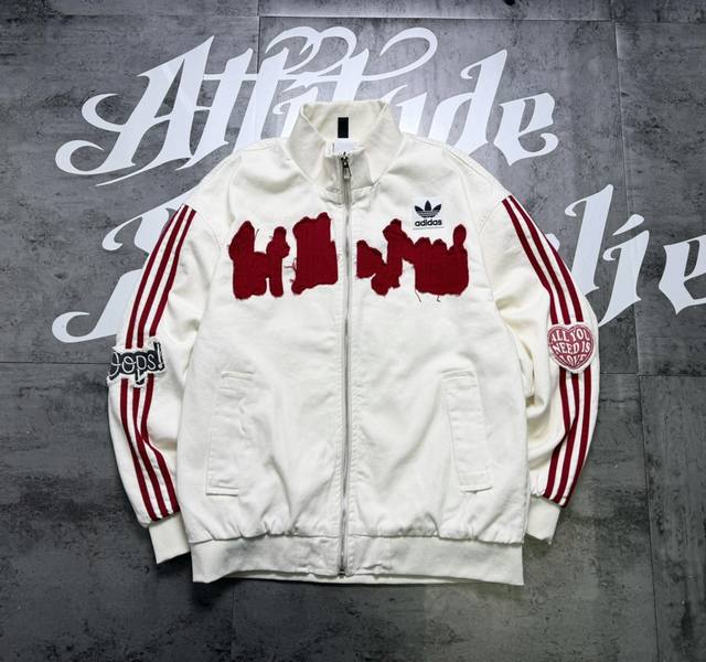 Clover Doraemon Retro Letter Applique Embroidery Series Baseball Jacket Denim J