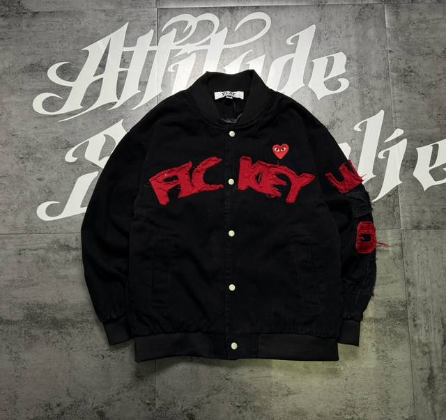 Comme des Gar?ons Mickey Mouse Retro Letter Applique Embroidery Series Baseball