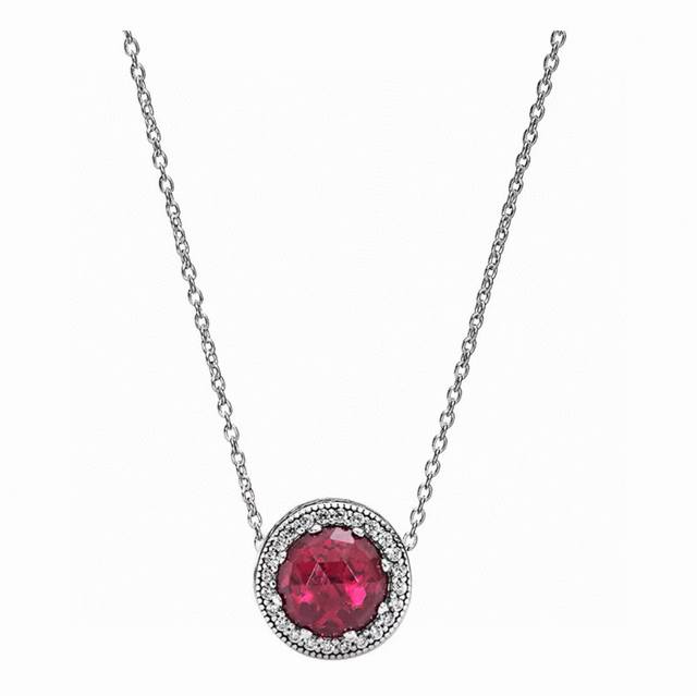 Red Pandora Ocean Heart Necklace, made of 925 sterling silver, evokes your inne