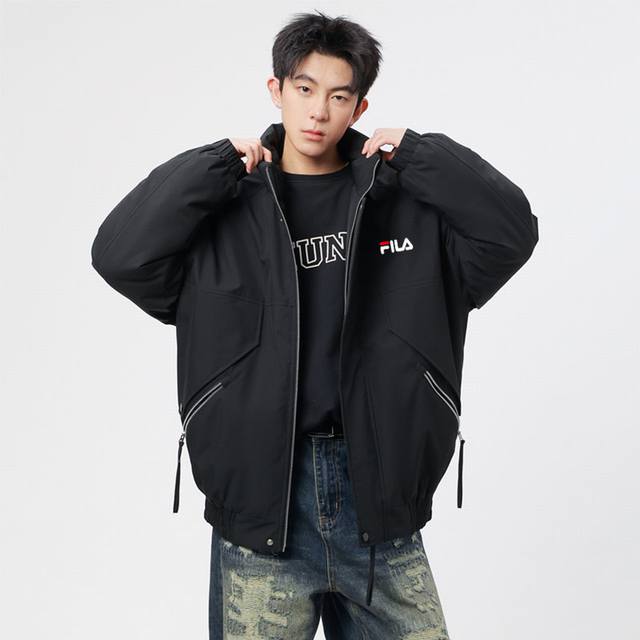 Flla Fila down-filled cotton coat, stand-collar, unisex, exclusive best-selling