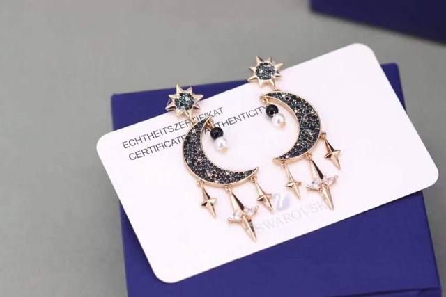 Swarovski New Star and Moon Pearl Tassel Earrings DDD Top-tier version, high-def