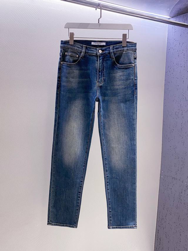 Supporting Giv after the New Year~ Men's Jeans with 3D Embroidered Logo Letterin