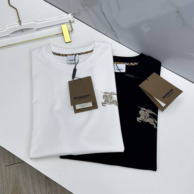 Burberry 2026 Spring/Summer New Logo Embroidered Short-Sleeve T-Shirt, Same Styl