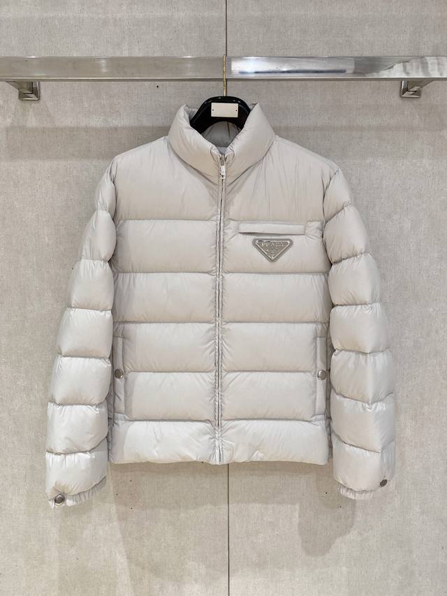Premium Down Prada Tech Lightweight Fabric Down Jacket. Filled with goose down,