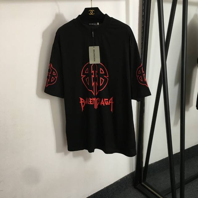 Style No. 4003 Balenciag* New Bb Letter Print Loose Short-Sleeve T-Shirt, Black