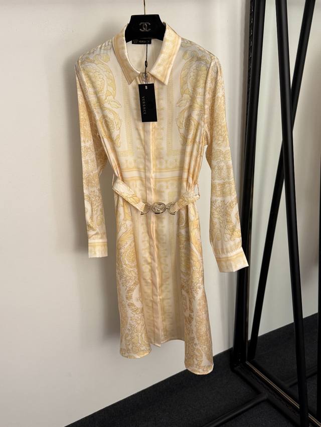 Style No. 20260251 Versac* New Medusa Belt Classic Retro Print Long Sleeve Shir