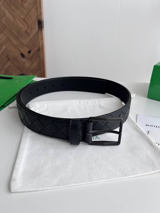 Bv 2026 Newest Men's Braided Belt, Handmade Intreccio Large Grid Braid, Italian