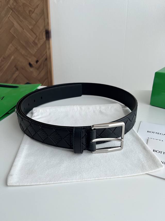 Bv 2026 Newest Men's Braided Belt, Handmade Intreccio Large Grid Braid, Italian
