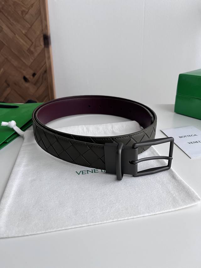 Bv 2026 Newest Men's Braided Belt, Double-sided Handmade Intreccio Large Grid Br