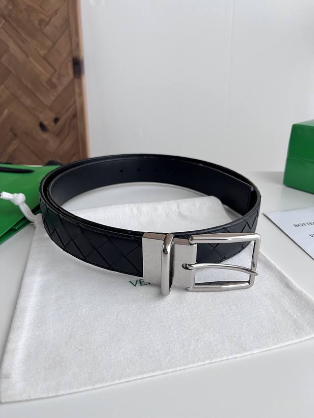 Bv 2026 Newest Men's Braided Belt, Double-sided Handmade Intreccio Large Grid Br