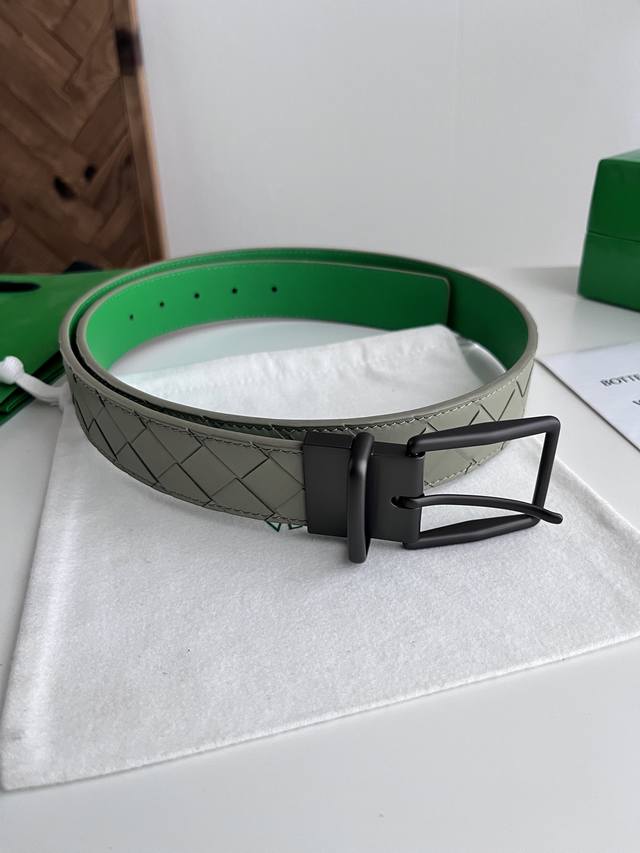 Bv 2026 Newest Men's Braided Belt, Double-sided Handmade Intreccio Large Grid Br