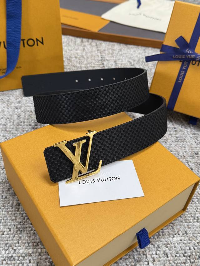 Louis Vuitton Lv腰带 米格皮底系列 原厂五金 精致手工绘边 柔软舒适 宽4.0 DDD