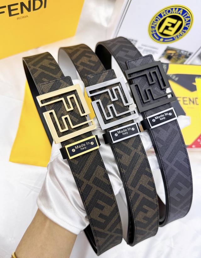 Belt: Fendi. Top-grade original replica. Belt: 100% top-grain cowhide, guarante