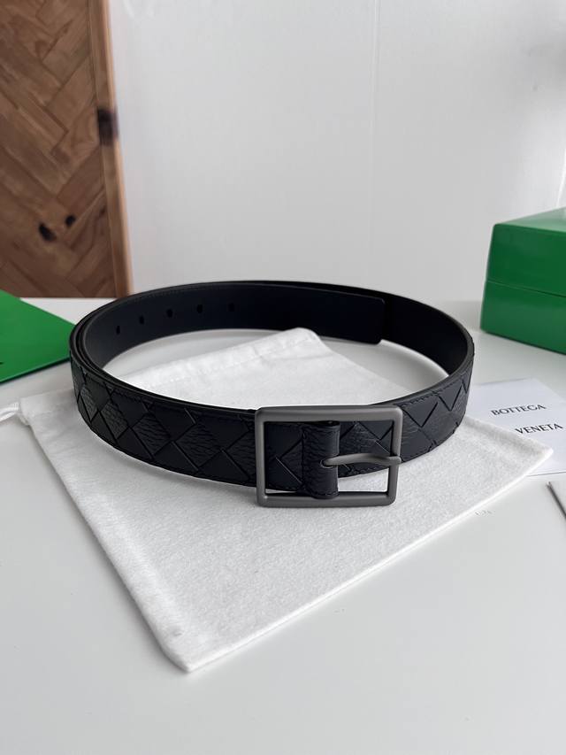Bv 2026 Newest Men's Braided Belt, Handmade Intreccio Large Grid Braid, Italian