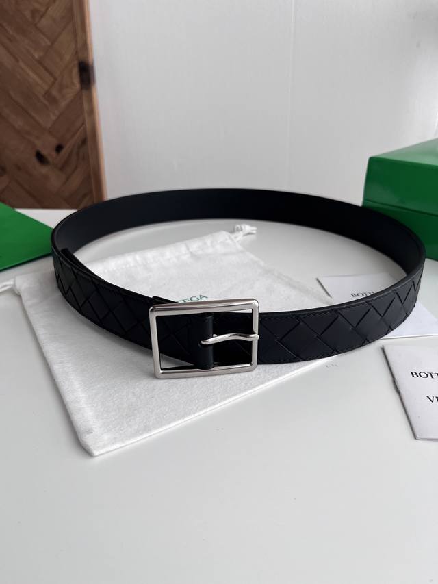 Bv 2026 Newest Men's Braided Belt, Handmade Intreccio Large Grid Braid, Italian