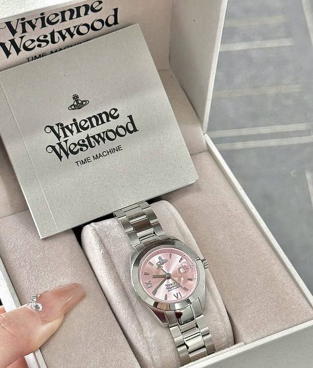 Vivienne Westwood Quartz Movement Stainless Steel Strap 28mm Pink Dial Women's W