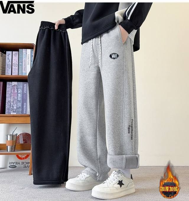 Vans Winter New Arrival, Unisex Elastic Waist, Side Lettering, Fleece Lined, Thi