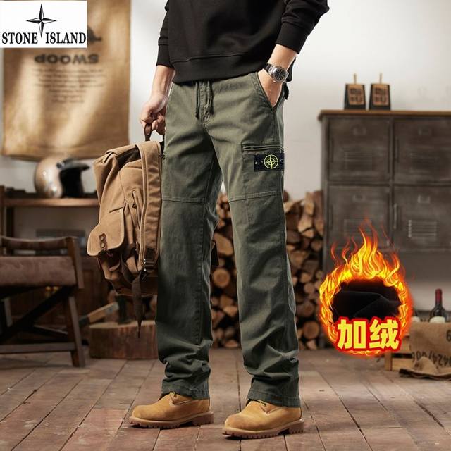 Stone Island, High-Quality 2025 Winter New Arrival, Men's Fleece-Lined Thickened
