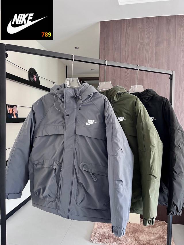 Nike Classic Logo Three-Color Outdoor Graphene Thickened Windproof Cotton Jacket