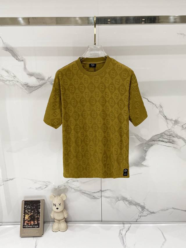Fendi - Custom T-shirt in Crew Neck with Towel Fabric. Classic style with all-ov