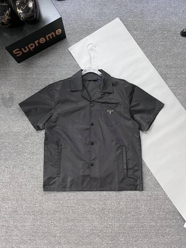 Dark Prara 24Fw New Re-Nylon Short-Sleeve Shirt Jacket with Side Pockets! Straig
