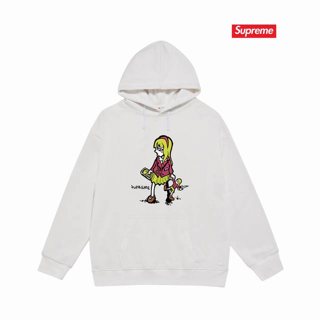 款号 S2134 #毛圈 加绒 Supreme 19Ss Suzie Switchblade Tee苏西小女孩印花连帽卫衣 采用400克大毛圈430克银狐绒 落