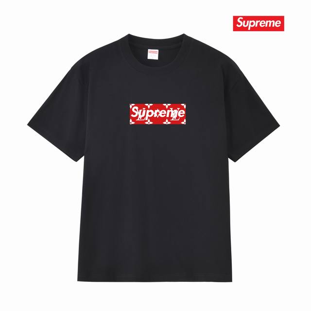 s245 Su 超级我 至高无上 老花Box Logo 短袖 Tee 爆款 情侣 男女同款 宽松版型 采用260克精梳棉双纱 从面料到辅料全部三标齐全跟足Z 进