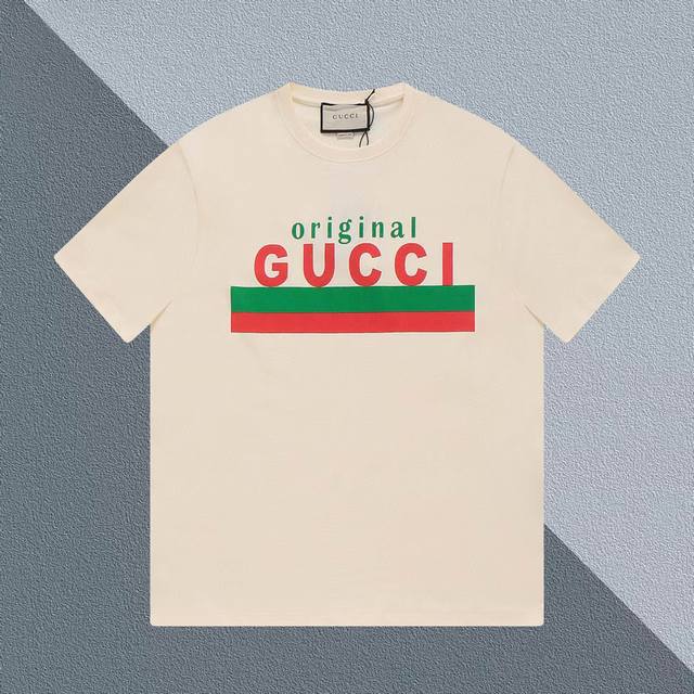 High-quality Gucci short-sleeved shirt featuring the "Original Gucci" motto and