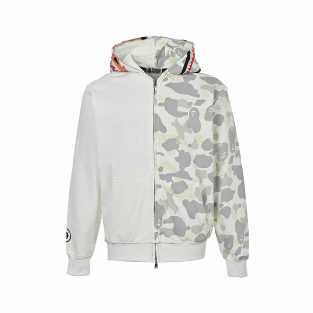 Bape Single-Hooded Shark Zip-Up Hooded Jacket Colors: Black, White Size: S-XL DD