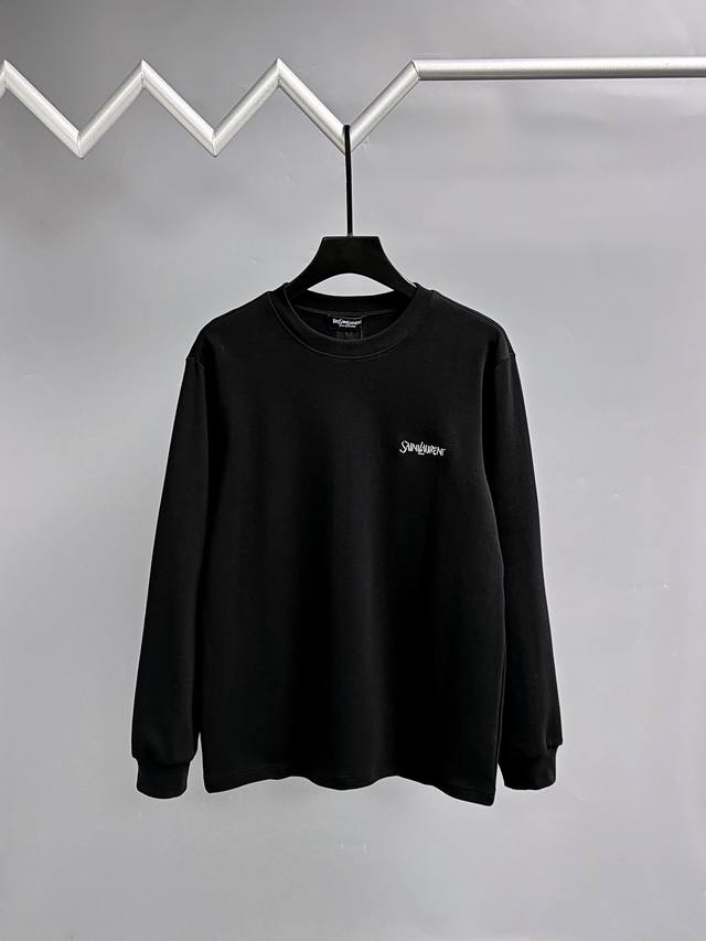 Saint Laurent YSL 2025 Autumn/Winter New Men's Crew Neck Long Sleeve T-Shirt/Swe