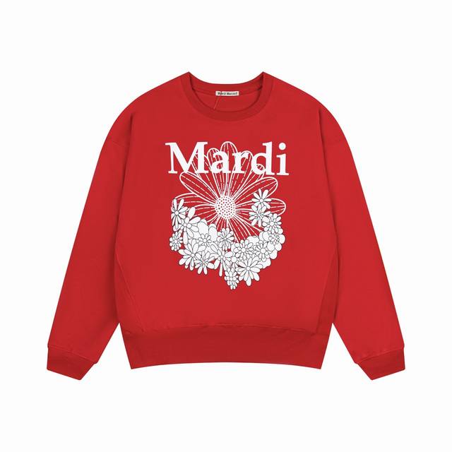 Z22 Mardi Mercredi Daisy and Letter Print Crew Neck Loose Pullover Long Sleeve S