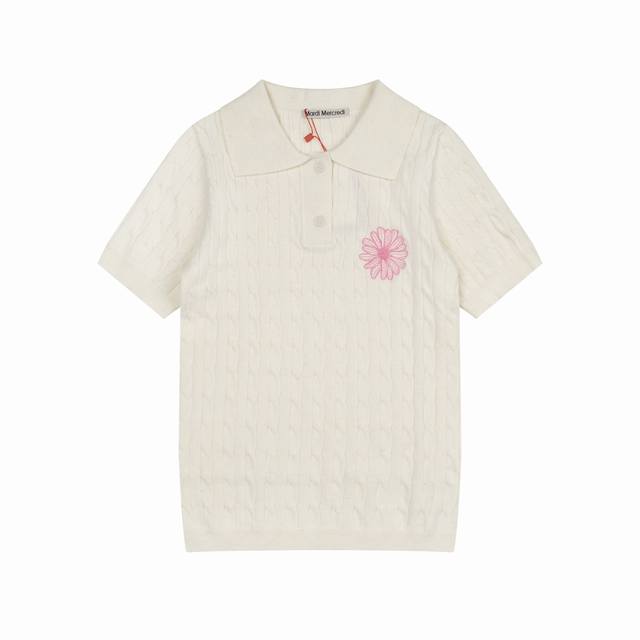 L30 Mardi Mercredi 25Ss Spring/Summer Daisy Embroidered Cable Knit Sweater for W