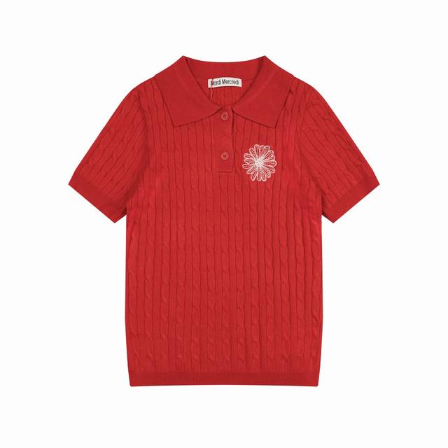 L30 Mardi Mercredi 25Ss Spring/Summer Daisy Embroidered Cable Knit Sweater for W
