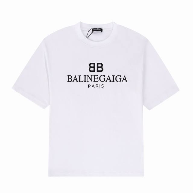 w535# Balenciaga巴黎世家字母双B字母印花短袖 宽松版型 采用260克精梳棉双纱 从面料到辅料全部三标齐全跟足Z 进口松井公司浆料印花绝不开裂 整