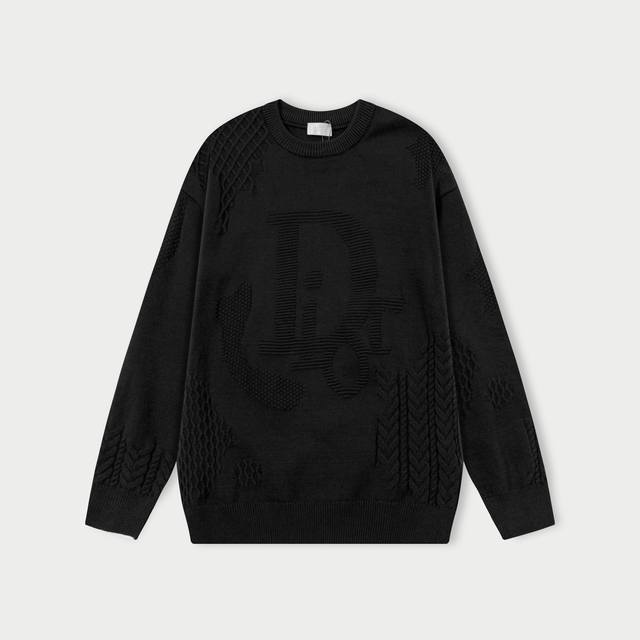 Dior 迪奥 25Ss新款圆领毛衣 原版面料 采用定制天然中厚进口羊毛纱料织造，手感非常舒服爽滑 版型挺阔有型 一线品牌代工厂p出品 进口机器织造而成 穿起来