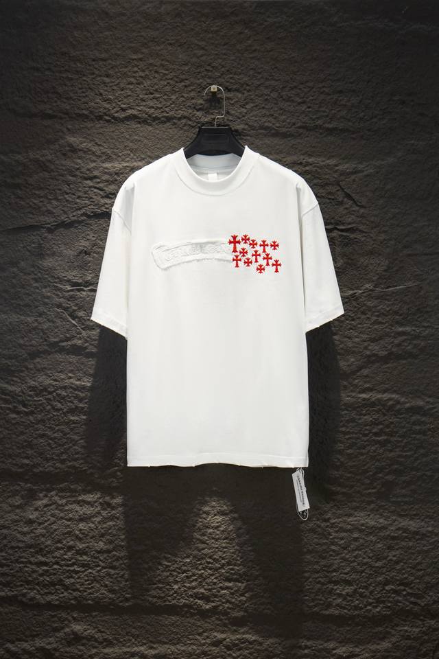 Style No.: 7310# Chrome Hearts Heavy Embroidered Tassel Short-Sleeve T-Shirt The