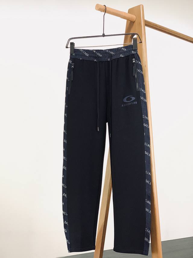 Balenciaga 2026 Spring New Arrival Embroidered Drawstring Casual Pants Fashion S