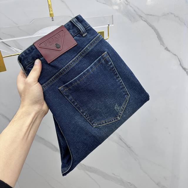Prada high-end custom-made 2025 Fall/Winter latest denim jeans, available in sto