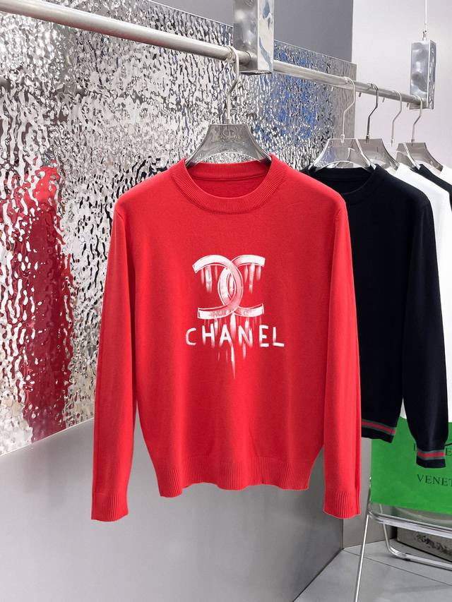 Brand: Chanel Autumn/Winter Classic Crew Neck Pullover Wool Sweater, Excellent C