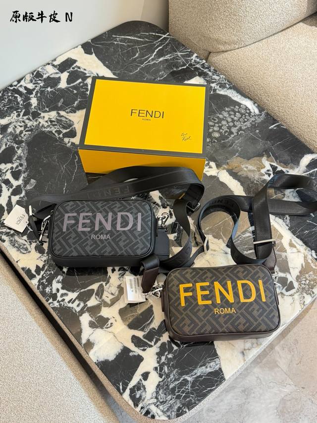 Fendi Monogram Camera Bag This Fendi monogram camera bag features a black and gr