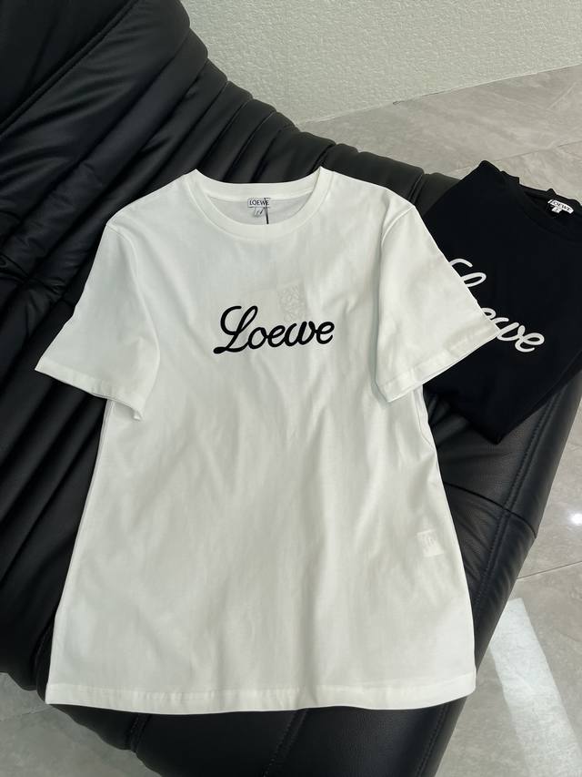 Loew*26 Spring/Summer New Flocked Print Short-Sleeve T-Shirt Exquisite fit, incr