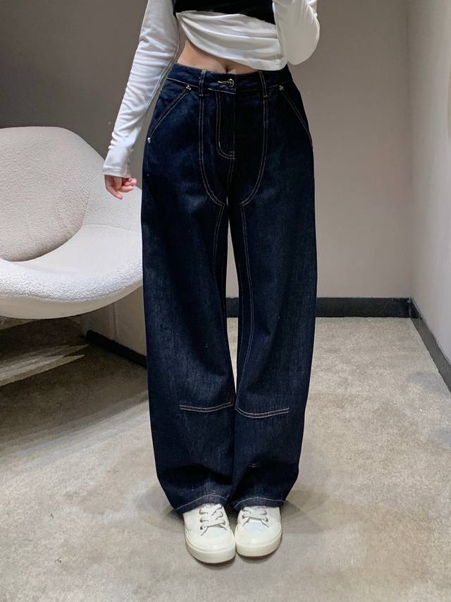 Chrome He*Rts 26Ss Early Spring New Arrival Raw Denim Wide-Leg Pants | Exclusive