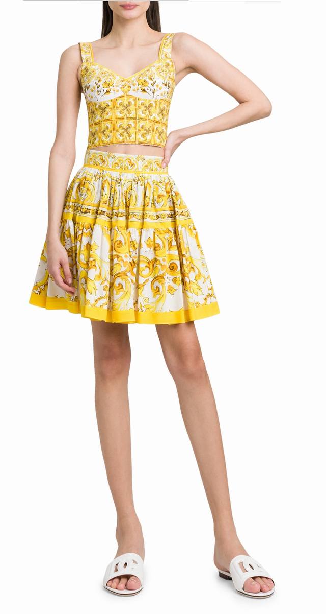 Small Bra, Bodycon, Mini Skirt New Yellow Porcelain Cotton Tight-fitting Bra wit