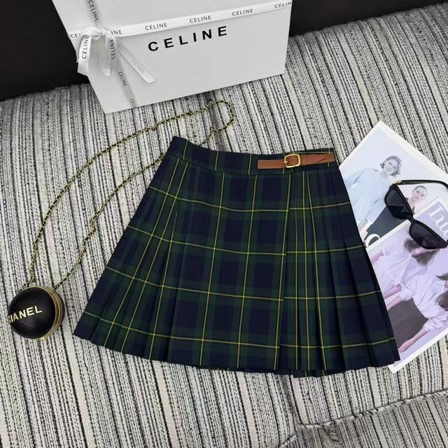 Highly recommend the 2025 Early Autumn Collection Cel* New Plaid Pleated Mini Sk