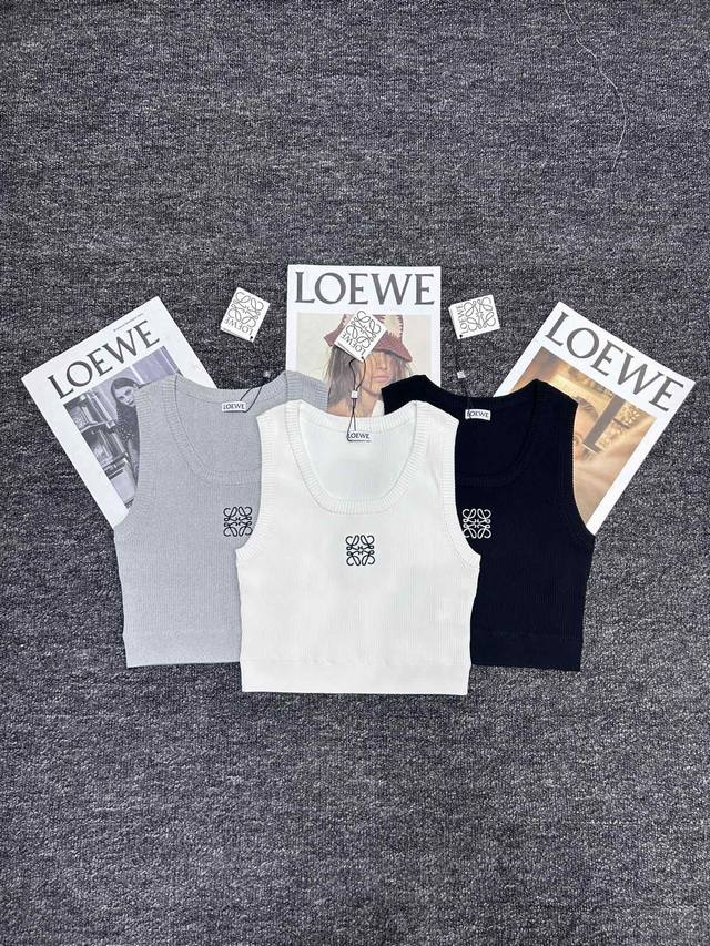 Loewe & Loewe Embroidered Logo Short Vest: Simple and stylish, showcasing elegan