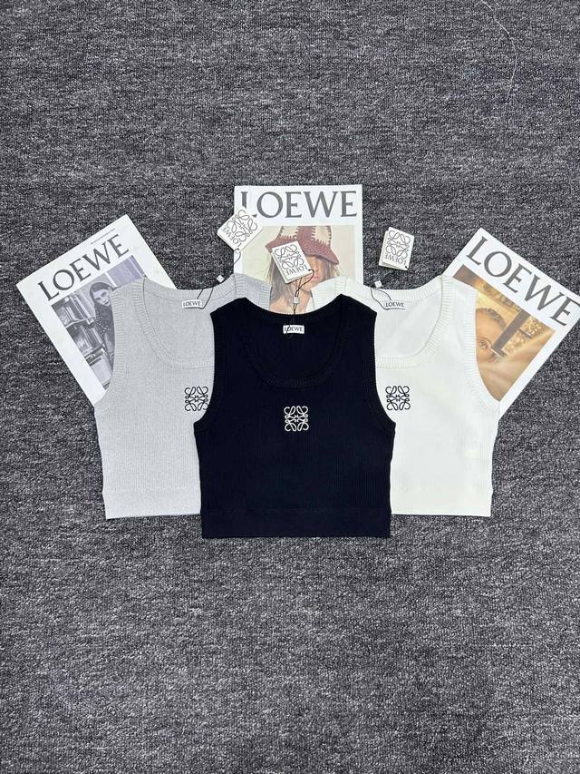 Loewe & Loewe Embroidered Logo Short Vest: Simple and stylish, showcasing elegan