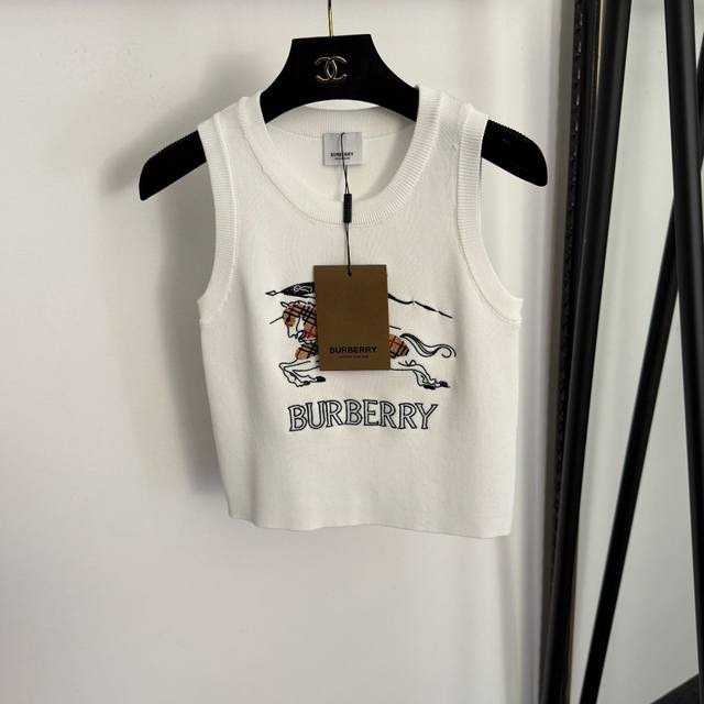 Style No. 20260929 Burberr* New War Horse Knight Logo Embroidered Knitted Vest,