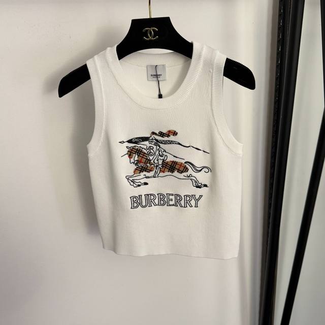 Style No. 20260929 Burberr* New War Horse Knight Logo Embroidered Knitted Vest,